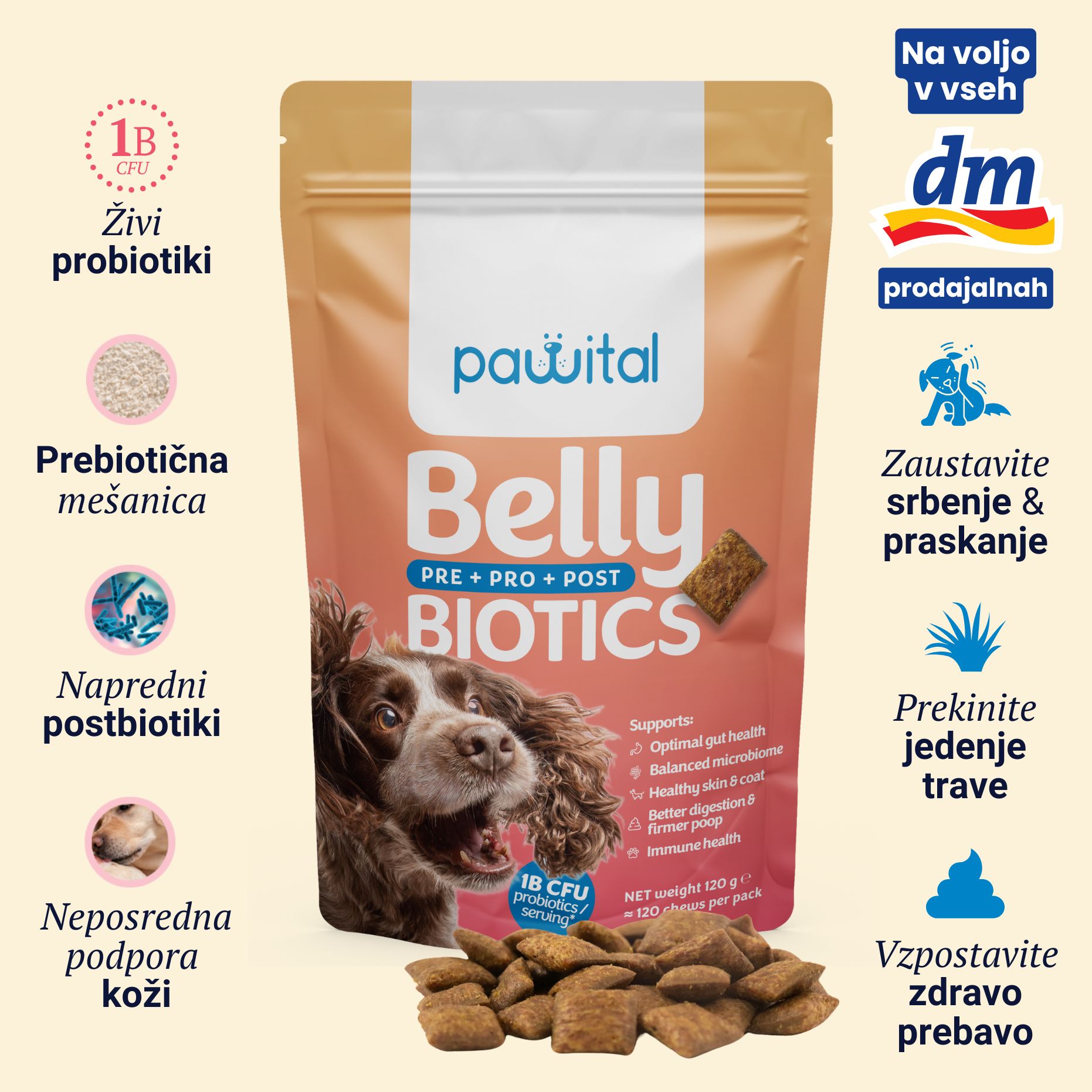 Belly Biotics probiotični priboljški za pse